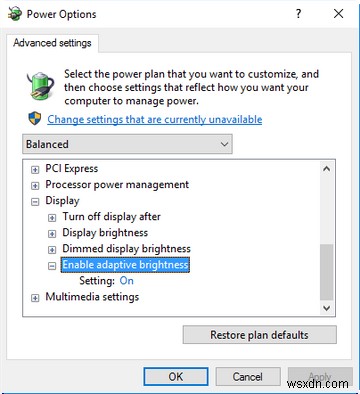 Windows 10에서 적응형 밝기를 전환하는 방법 
