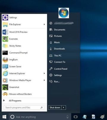 Windows 10 시작 메뉴를 조정하는 6가지 도구 