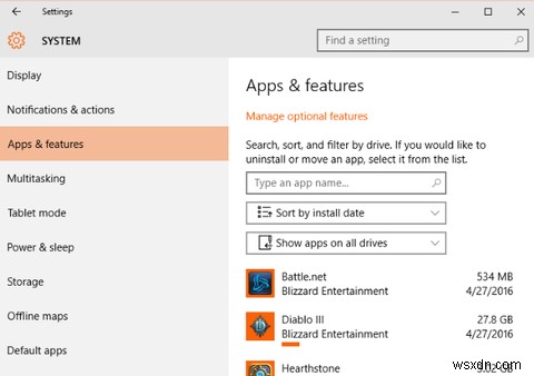 Windows 10에서 앱 또는 프로그램을 설치한 시간 확인 