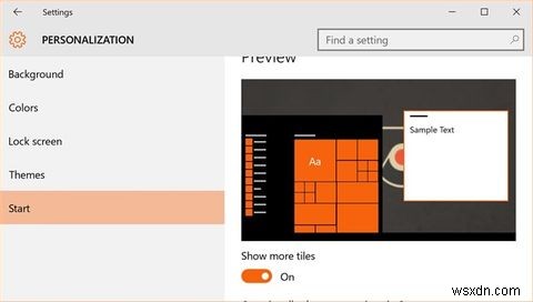 Windows 10 시작 메뉴에 다른 열을 추가하는 빠른 방법 