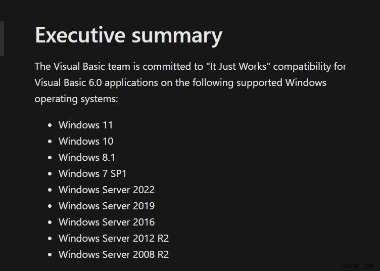 Windows 11에서 Visual Basic 6 앱을 실행할 수 있습니까? 