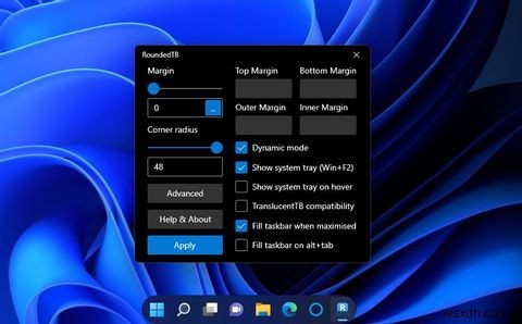 Windows 11의 작업 표시줄에 둥근 모서리를 추가하는 방법 