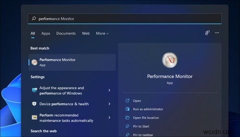 Windows 11 성능 모니터를 여는 방법 