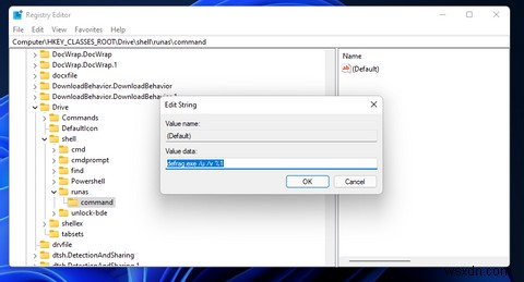 Windows 11에서 디스크 조각 모음 컨텍스트 메뉴 바로 가기를 설정하는 방법 