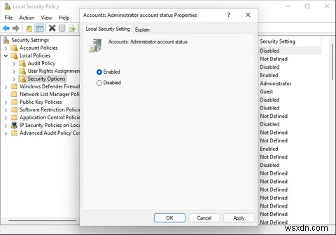 Windows 11에서 기본 제공 관리자 계정을 활성화 또는 비활성화하는 방법 