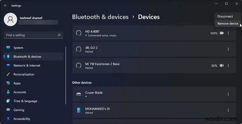 Windows 11에서 Bluetooth 장치의 이름을 바꾸는 방법 