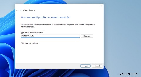 Windows 11에서 종료 바탕 화면 바로 가기를 추가하는 방법 