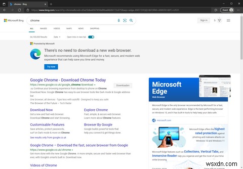Microsoft가 Google 크롬 다운로드를 중지하려는 방법 