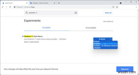 Google 크롬 실험용 Windows 11 모드를 활성화하는 방법 
