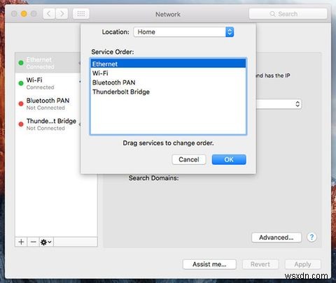 Mac OS X에서 Wi-Fi보다 이더넷의 우선 순위를 지정하는 방법 
