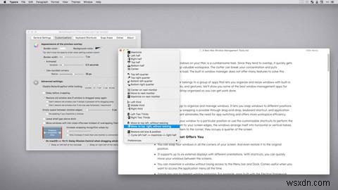 6가지 최고의 Mac 창 관리 도구 