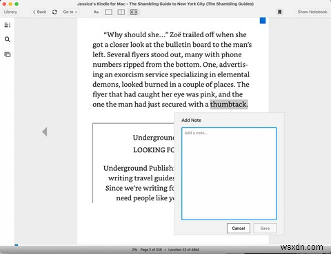 Mac용 Kindle을 사용하여 Mac에서 책을 읽고 메모하는 방법 