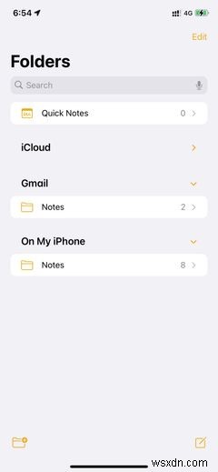 Apple Notes 앱의 기본 계정을 변경하는 방법 