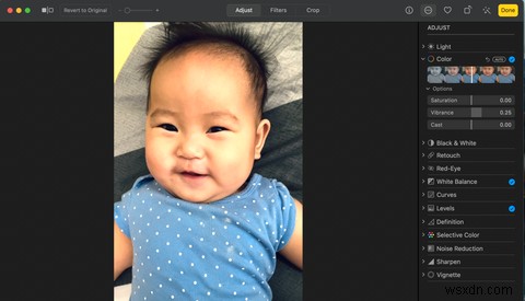 Mac에서 사진 앱을 사용하여 비디오를 편집하는 방법 