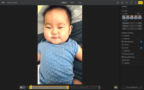 Mac에서 사진 앱을 사용하여 비디오를 편집하는 방법 