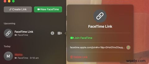 Mac에서 FaceTime 미팅 링크를 생성하고 관리하는 방법 