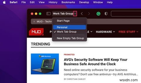 Mac에서 Safari 탭 그룹을 사용하는 방법 