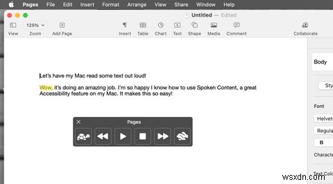 Mac에서 소리내어 읽어주는 음성 콘텐츠 사용 방법 