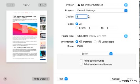 Mac에서 Safari를 사용하여 웹 페이지를 PDF로 저장하는 3가지 쉬운 방법 