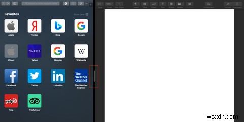 Mac의 Split View에서 두 개의 앱을 나란히 사용하는 방법 