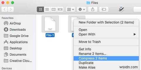 Mac에서 ZIP 파일을 만드는 방법 