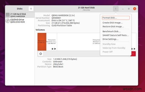 더 나은 HDD/SSD 관리를 위해 Ubuntu 디스크 유틸리티를 사용하는 방법 