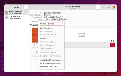 더 나은 HDD/SSD 관리를 위해 Ubuntu 디스크 유틸리티를 사용하는 방법 