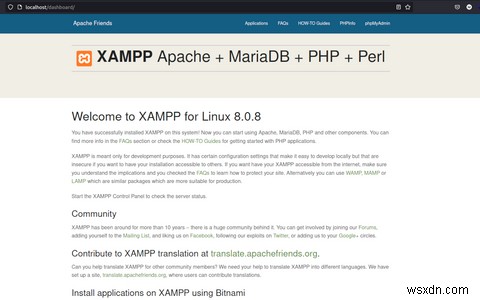 Ubuntu Linux에서 XAMPP를 사용하여 LAMP 환경을 설정하는 방법 