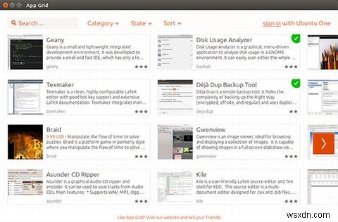 App Grid는 Ubuntu Software Center의 빠르고 깨끗한 대안입니다. 