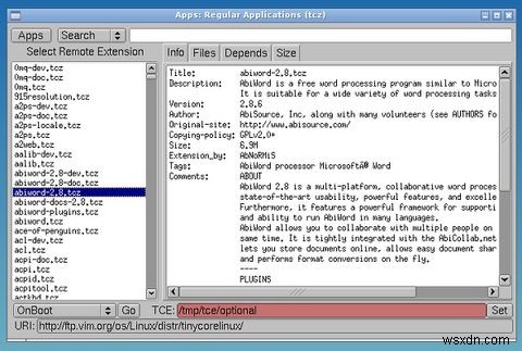 Tiny Core Linux는 운영 체제를 위한 가장 작은 선택입니다. 