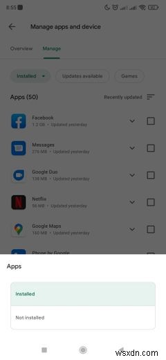 Google Play 스토어에서 앱 다운로드 기록을 삭제하는 방법 