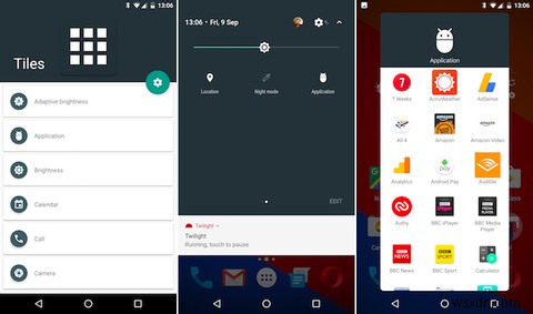 Nougat 빠른 설정 패널 사용자 지정을 위한 최고의 앱 8개