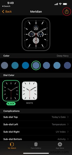 새로운 Apple Watch 페이스를 찾고, 공유하고, 다운로드하는 방법