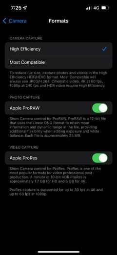 iPhone 13 Pro에서 ProRes 비디오를 녹화하는 방법