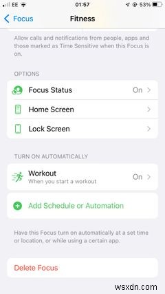 iOS 15에서 다양한 초점 모드를 예약하고 자동화하는 방법