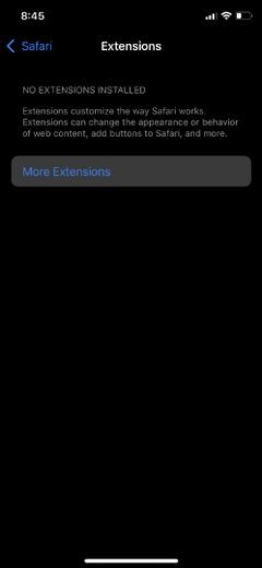 마지막으로 iOS 15가 설치된 iPhone에 Safari 확장 프로그램을 설치할 수 있습니다. 방법은 다음과 같습니다.