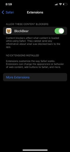 마지막으로 iOS 15가 설치된 iPhone에 Safari 확장 프로그램을 설치할 수 있습니다. 방법은 다음과 같습니다.