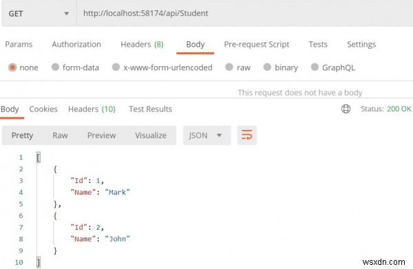 C# Asp.Net WebAPI를 어떻게 테스트할 수 있습니까? 