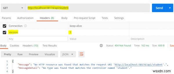 C# ASP.NET WebAPI에서 수락 헤더로 버전 관리를 수행하는 방법은 무엇입니까? 