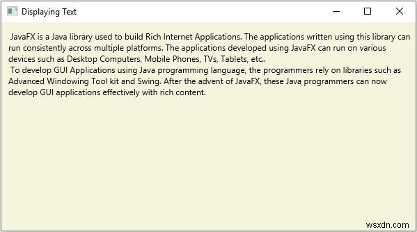 JavaFX에서 텍스트 노드를 만드는 방법은 무엇입니까? 