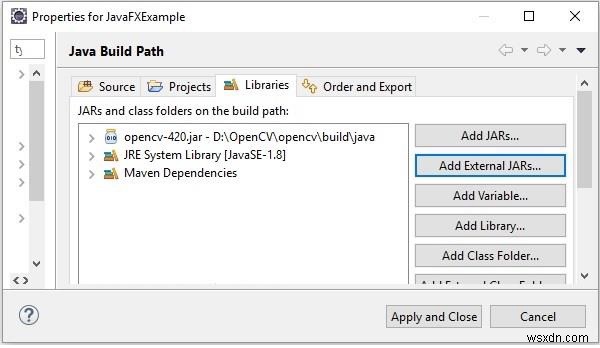 Eclipse로 OpenCV Java를 설정하는 방법은 무엇입니까? 