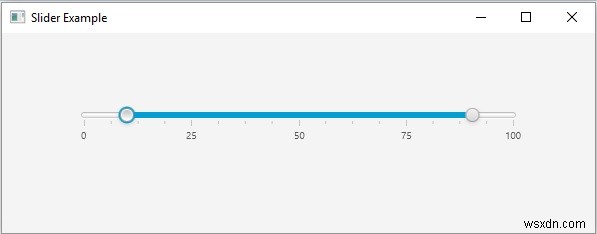 두 개의 엄지 손가락으로 JavaFX 슬라이더를 만드는 방법은 무엇입니까? 