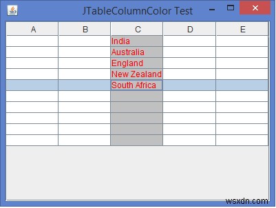 Java에서 JTable의 개별 열에 대한 배경/전경 색상을 어떻게 설정할 수 있습니까? 