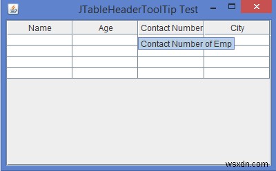 Java에서 JTableHeader의 각 열에 툴팁을 설정하는 방법은 무엇입니까? 