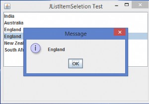 Java에서 JList 항목을 선택할 때 값을 표시하는 방법은 무엇입니까? 