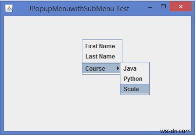 Java에서 하위 메뉴가 있는 JPopupMenu를 어떻게 만들 수 있습니까? 