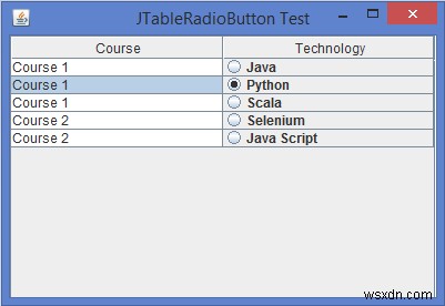 Java의 JTable 셀에 JRadioButton을 어떻게 추가/삽입할 수 있습니까? 