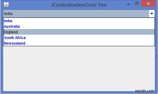 Java의 JComboBox 항목에 전경색과 배경색을 어떻게 설정할 수 있습니까? 
