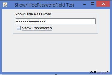 Java에서 JPasswordField의 에코 문자를 어떻게 표시하거나 숨길 수 있습니까? 