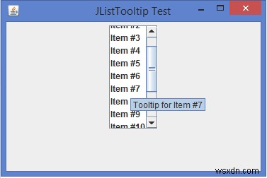 Java에서 JList의 각 항목에 대한 툴팁 텍스트를 설정하는 방법은 무엇입니까? 